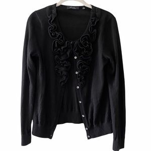 Saks Fifth Avenue Cashmere Black Cardigan Small